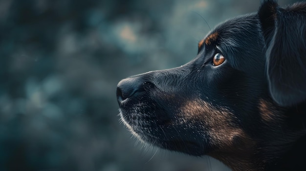 a cinematic and Dramatic portrait image for dog