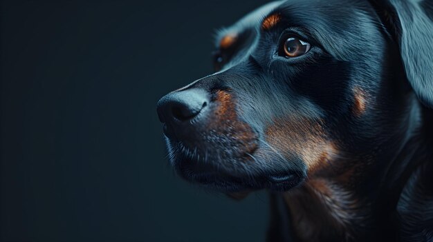 a cinematic and Dramatic portrait image for dog