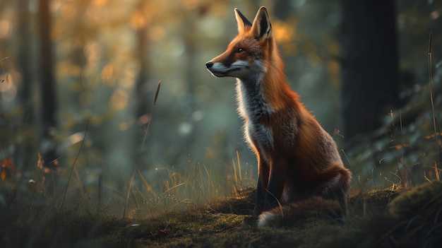 a cinematic and Dramatic portrait image for fox