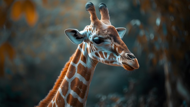 a cinematic and Dramatic portrait image for giraffe