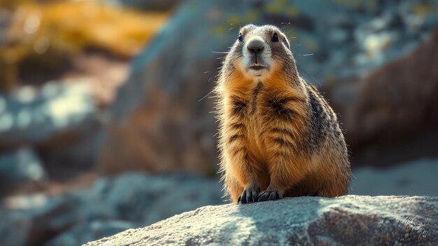 a cinematic and Dramatic portrait image for marmot