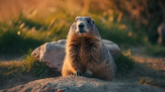 a cinematic and Dramatic portrait image for marmot