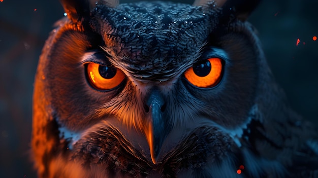 a cinematic and Dramatic portrait image for owl