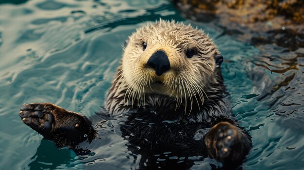 a cinematic and Dramatic portrait image for sea otter