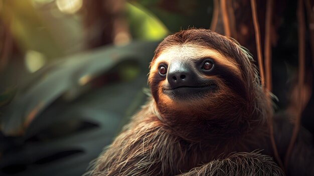 a cinematic and Dramatic portrait image for sloth