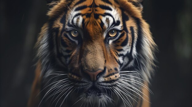 a cinematic and Dramatic portrait image for tiger