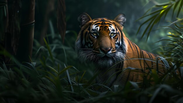 a cinematic and Dramatic portrait image for tiger