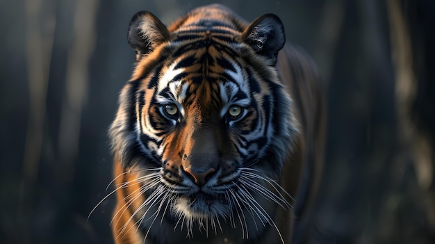 a cinematic and Dramatic portrait image for tiger