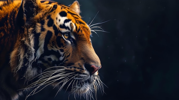 a cinematic and Dramatic portrait image for tiger