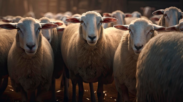 Cinematic Flock of Sheep in Photorealistic 8K Quality AI Generated