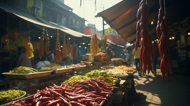 cinematic frames of a small town market of north india