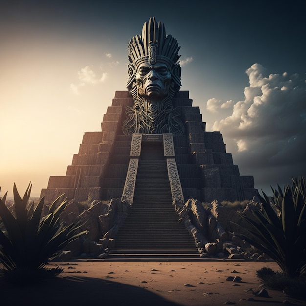 Photo cinematic front image aztecs background