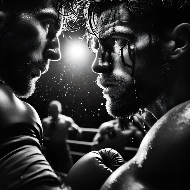 cinematic image of a boxing match 9