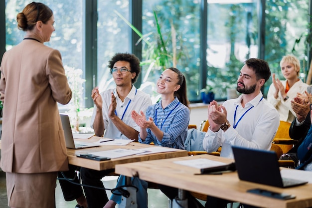 Cinematic image of a conference meeting