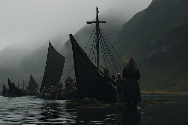 cinematic landscape viking style