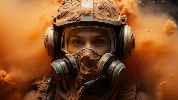 cinematic macro photography extreme close up female eye astronaut helmet ai generated