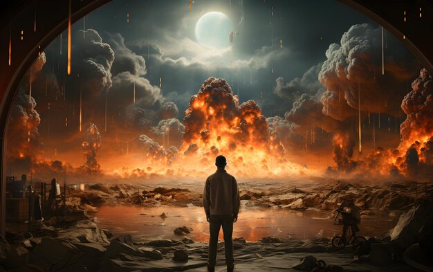 cinematic nuclear explosion background