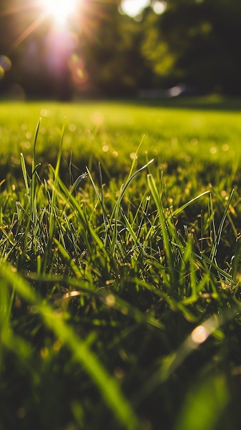 Photo cinematic pan across lawn grass