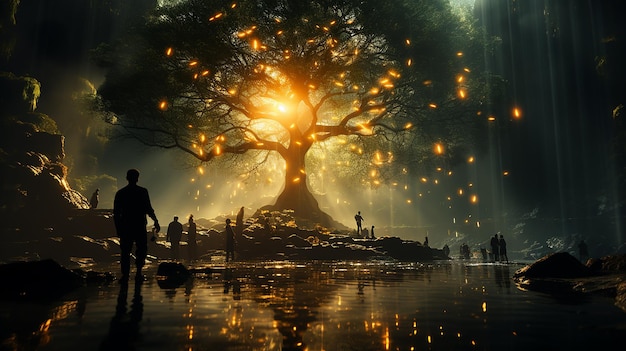 Cinematic Photoshoot Tree of Life Movie Scene