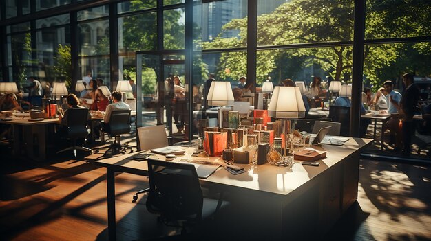 Photo cinematic realistic photo of modern office space