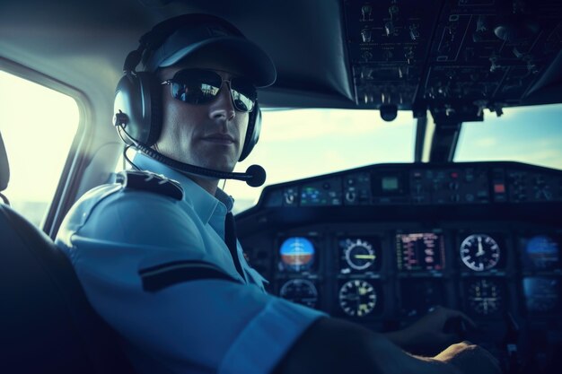 Photo cinematic shot of pilot cockpit