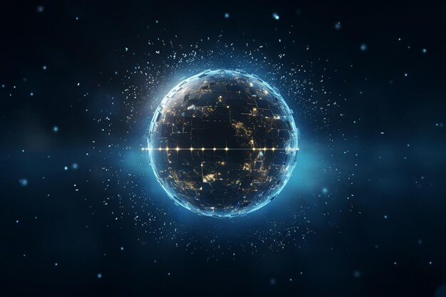 Photo cinematic sof a globe surrounded by a generative ai