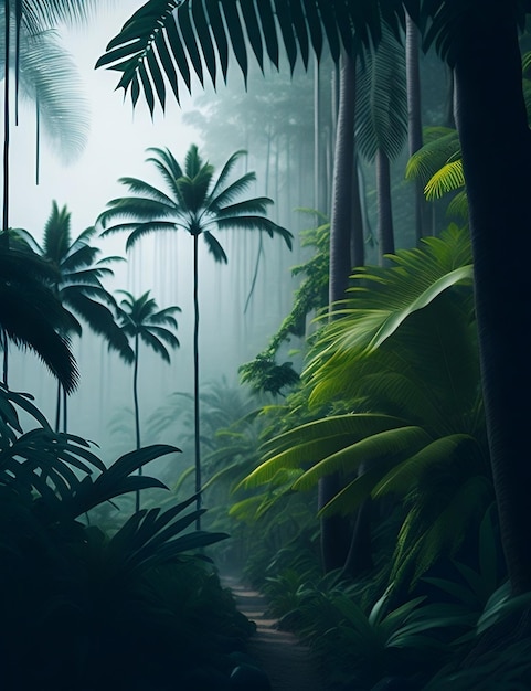 Cinematic Wild and white tropical forest