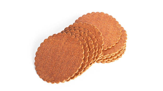 Cinnamon cracker isolated on a white background. Cinnamon cookies. 