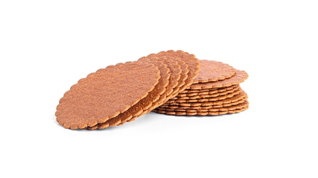 Cinnamon cracker isolated on a white background. Cinnamon cookies. 