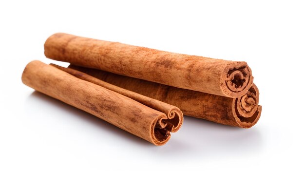 Cinnamon sticks geïsoleerd op witte achtergrond neurale netwerk ai gegenereerd