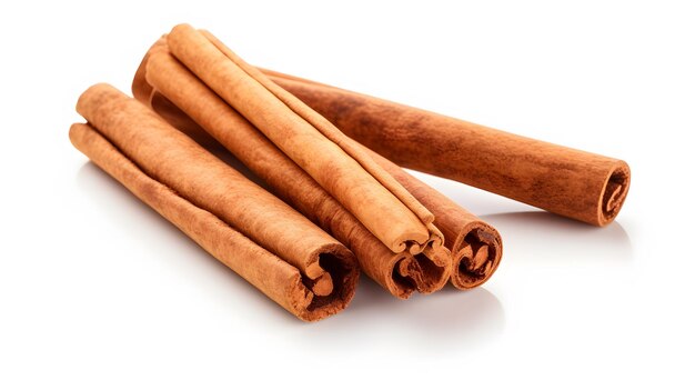 Cinnamon sticks geïsoleerd op witte achtergrond neurale netwerk ai gegenereerd