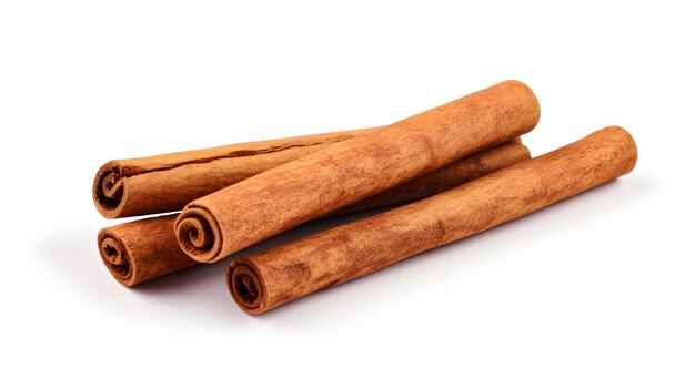 Cinnamon sticks geïsoleerd op witte achtergrond neurale netwerk ai gegenereerd