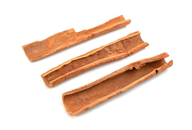 cinnamon sticks isolated on white background