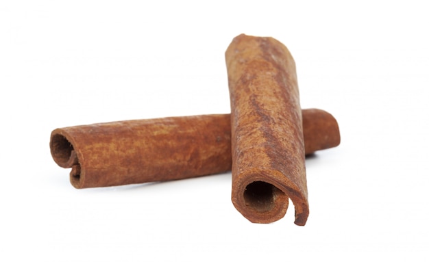 Cinnamon sticks isolated on white background