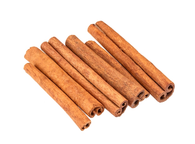 Cinnamon sticks isolated on white  with clipping path