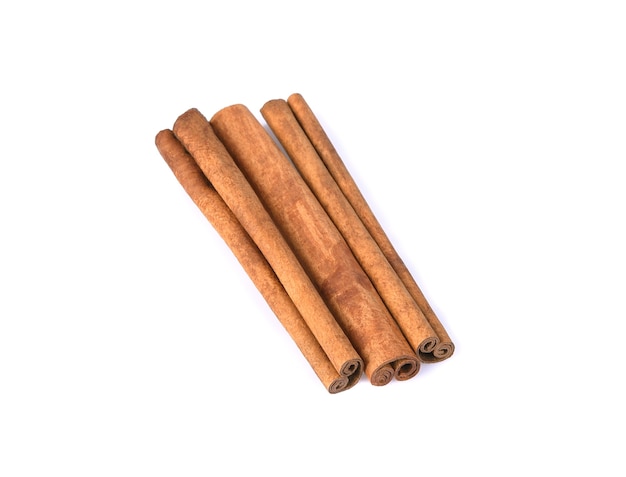 Cinnamon sticks isolated on white