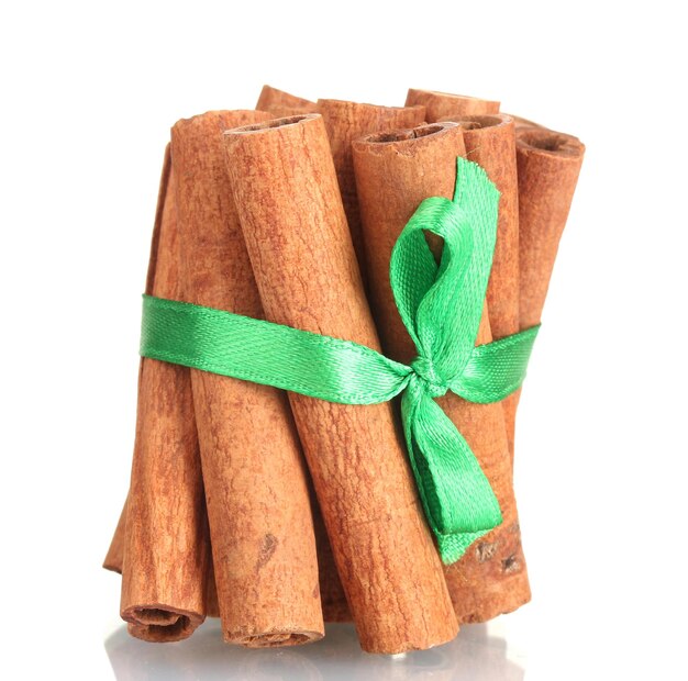 Cinnamon sticks isolated on white