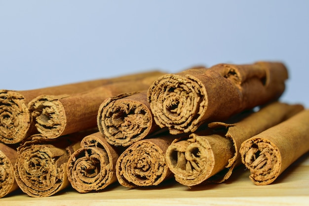 Cinnamon sticks on a table