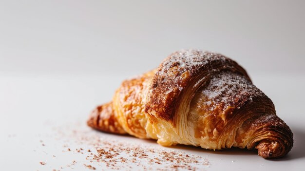 Foto cinnamon sugar croissant op een witte achtergrond