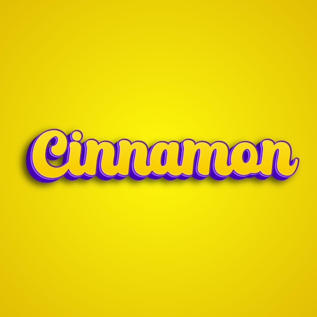 Cinnamon typography 3d design yellow pink white background photo jpg