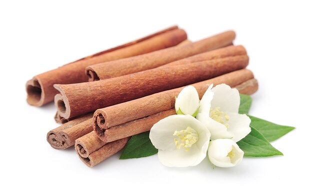 Cinnamon with jasmin flowers