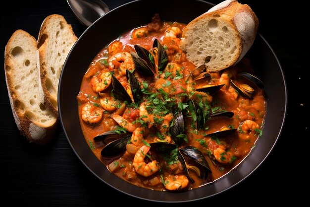 cioppino with lush parsley sprinkles cioppino food image photography