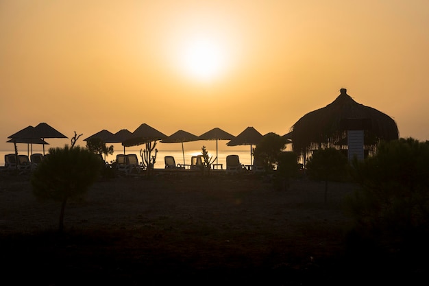 Cirali beach on a sunset the Mediterranean coast of southwest Turkey Antalya Province