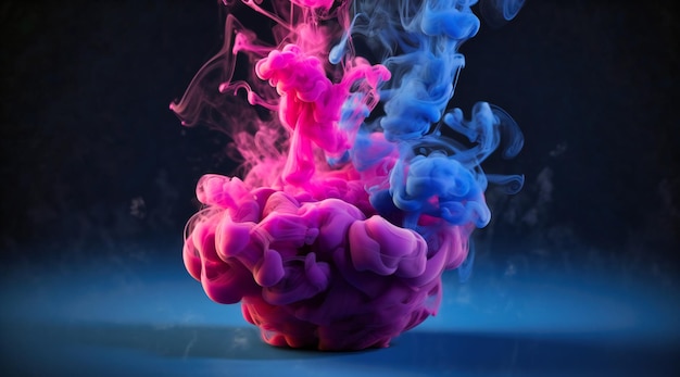Foto un cerchio di fumo nuvoloso con vari colori viola