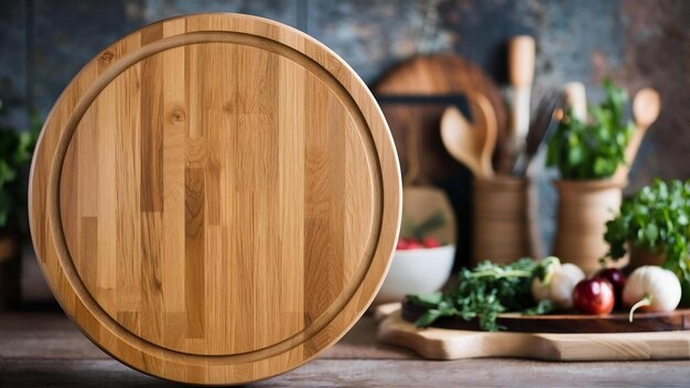 Circle cutting board made from oak tree