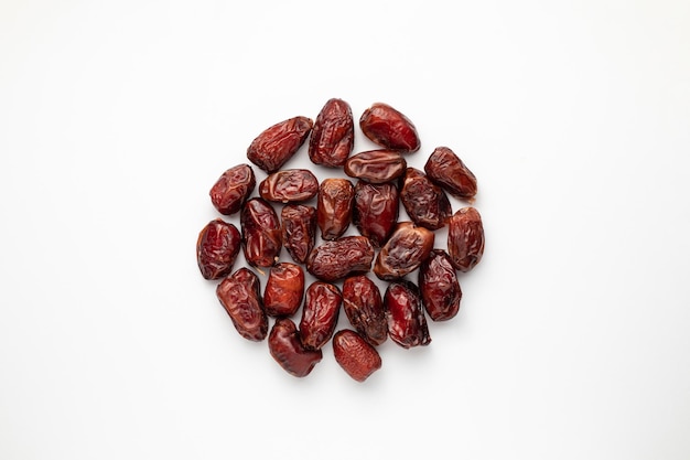 A circle of dates on a white background