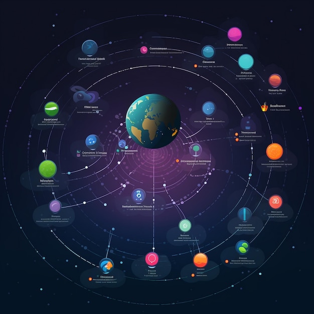 a circle of different planets with the words " earth " on it.