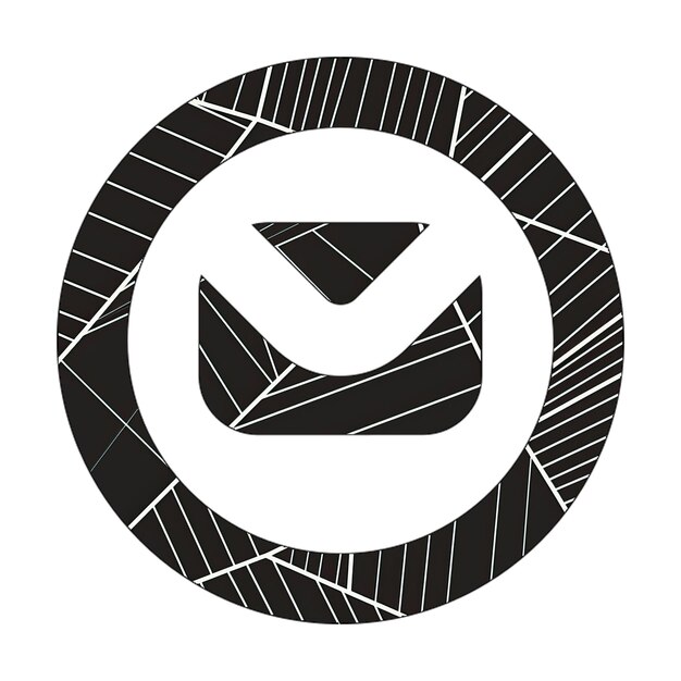 circle envelope icon photo with abstract texture dark modern