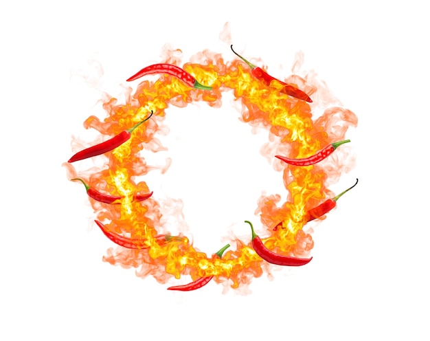 Cerchio di fuoco e peperoncino rosso