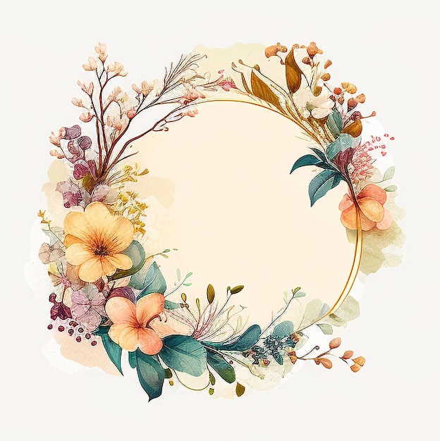 Photo circle of flower frame